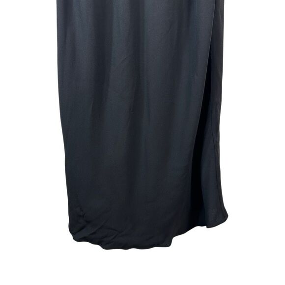 ANINE BING Chelsea Chain Strap Black Midi Dress Size Large Slip Shift Crepe - Picture 4 of 14